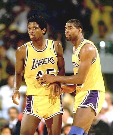 Magic Johnson with A.C.Green picture