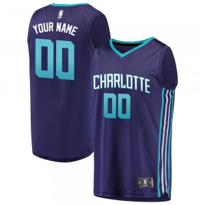 Custom Charlotte Hornets Nike Blue Replica Jersey