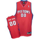 Custom Detroit Pistons Nike Red Authentic Jersey