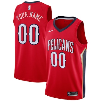 Custom New Orleans Pelicans Nike Red Authentic Jersey