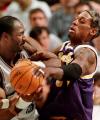 Laker Dennis Rodman picture with Malone