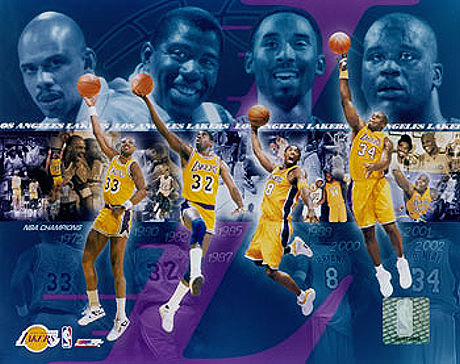 L.A. Lakers Then Now Composite Photo