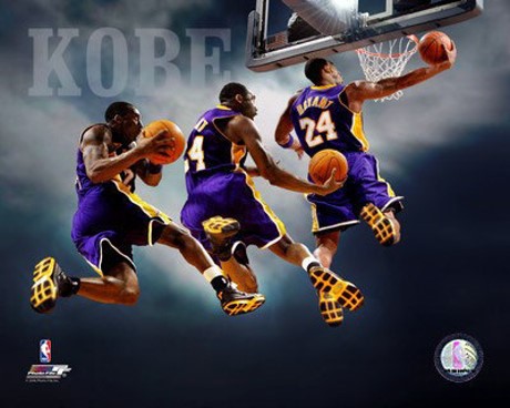 Kobe Bryant sequence picture. (three Kobes)