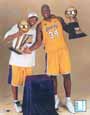 Kobe Bryant and Shaquille ONeal with 2000 Championship Trophies - Picture