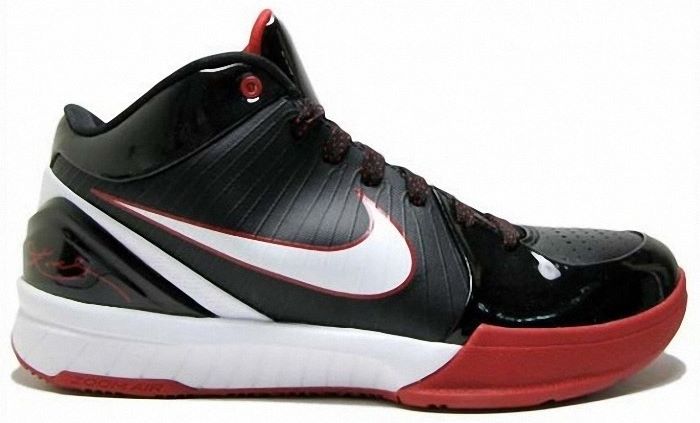 Kobe Bryant basketball shoes pictures: Nike Zoom Kobe IV 4 Black and Red Edition in colors black, red and white, picture 02