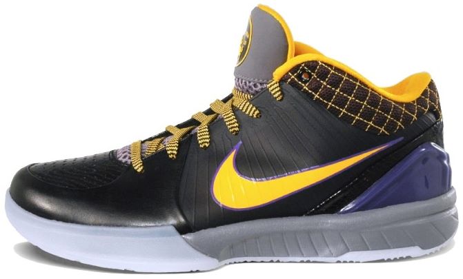 Kobe Bryant basketball shoes pictures: Nike Zoom Kobe IV 4 Carpe Diem Edition in colors black, purple, gold and grey, picture 01
