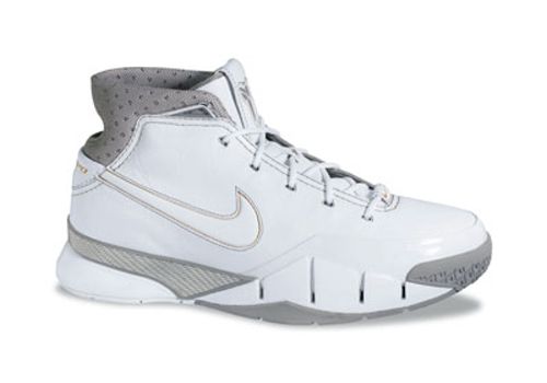 Kobe Bryant basketball shoes picture: Nike Zoom Kobe I white and grey
		 
