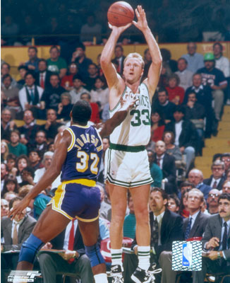 Magic Johnson with Larry Bird picture