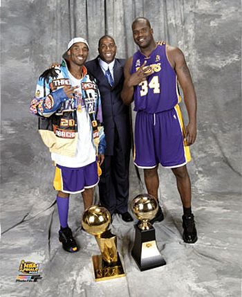 Kobe, Magic, Shaq, 02 Champ 01 Photo