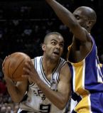 click for Lakers Playoff pictures (LA Daily News), (Tony Parker, Gary Payton)