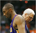 click for Lakers Playoff pictures (LA Daily News), Kobe Bryant, Phil Jackson, Game 1