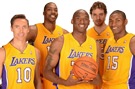 Lakers 2012-2013 roster: starters Nash, Howard, Bryant, Gasol and World Peace