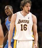 click for Lakers 2010 Playoff pictures (LA Daily News), First Round vs. Oklahoma City Thunder Game 1