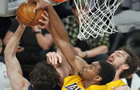 click for Lakers 2012 Playoff pictures (LA Daily News), Western Conference First Round vs. Denver Nuggets Game 7