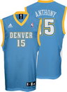 Carmelo Anthony Denver Nuggets Blue Youth Road Replica Adidas NBA Basketball Jersey