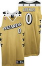 Gilbert Arenas Washington Wizards Old Gold Alternate Authentic Adidas NBA Basketball Jersey