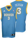 Allen Iverson Denver Nuggets Light Blue Road Replica Adidas Jersey