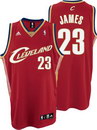 Adidas Cleveland Cavaliers #23 LeBron James Red Swingman Basketball Jersey