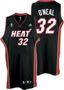 Adidas Miami Heat #32 Shaquille O'Neal Black Road Swingman Jersey