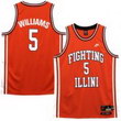 Nike Illinois Fighting Illini #5 Orange Deron Williams Tackle Twill Basketball Jersey